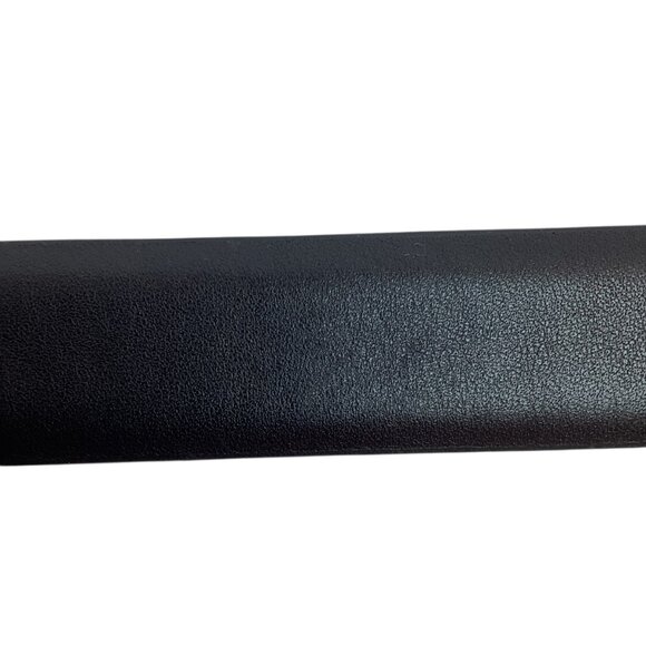 Black Soft Leather Belt With Silver Buckle Men Size 52 Sleek Adjustable - Picture 5 of 9